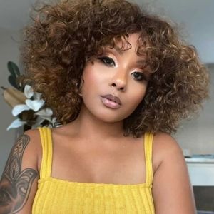 High Density Messy Curly Wig With Bang